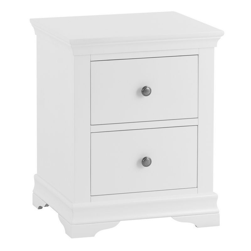 Swafield Large Bedside White & Pine 2 Drawers